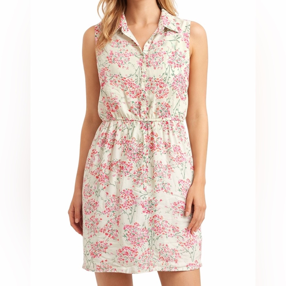 Marc New York Cream Dress with Pink Floral Print